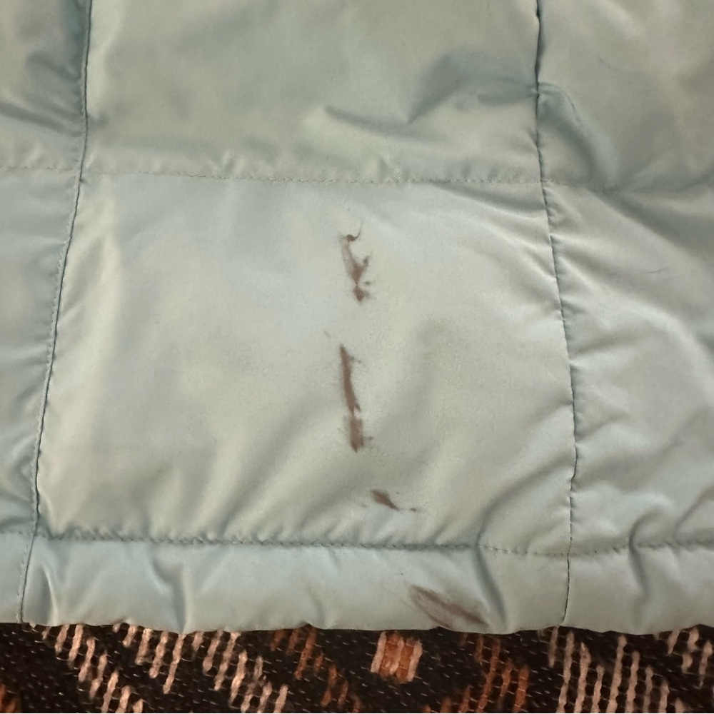 L.L. Bean Goose Down Long Duster Jacket Puffer Hoodie Turquoise size XL Women - Picture 15 of 16